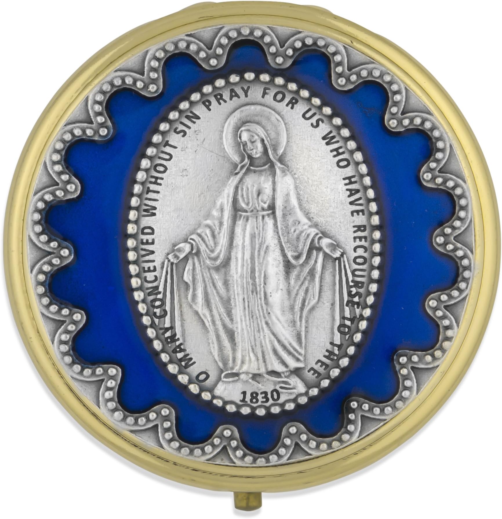 60mm Immaculate Conception PYX by Venerare (Blue Enamel)
