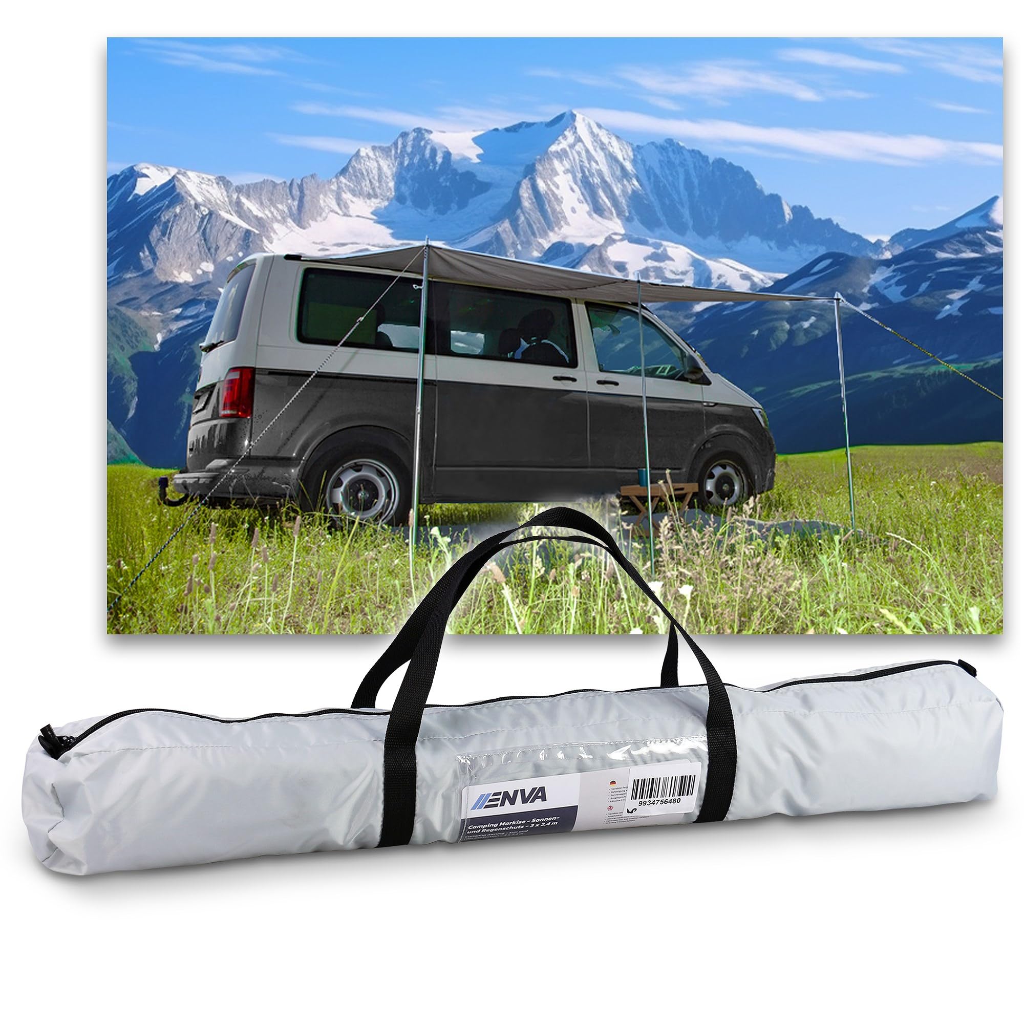ENVA Auvent de Camping 3x2,4 m Protection Contre Le Soleil et la Pluie Sunblocker pour Camping-Car