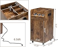 Vista 4 de Carrito de salón con estación de carga, resistente, marrón rústico, estilista