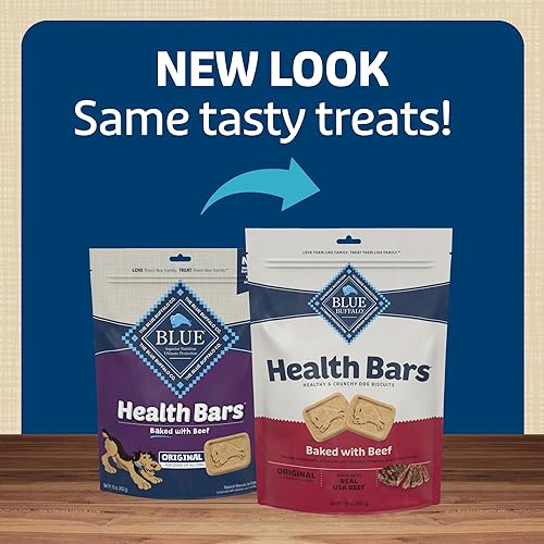 Miniatura 2 de Blue Buffalo Health Bars - Galletas crujientes naturales para perros, carne de res, bolsa de 16 onzas