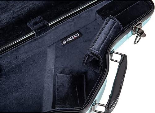 Miniatura 140 de Crossrock Funda recta para saxofón soprano de grado profesional, color azul zafiro, bloqueo TSA, protección Elite, correas desmontables