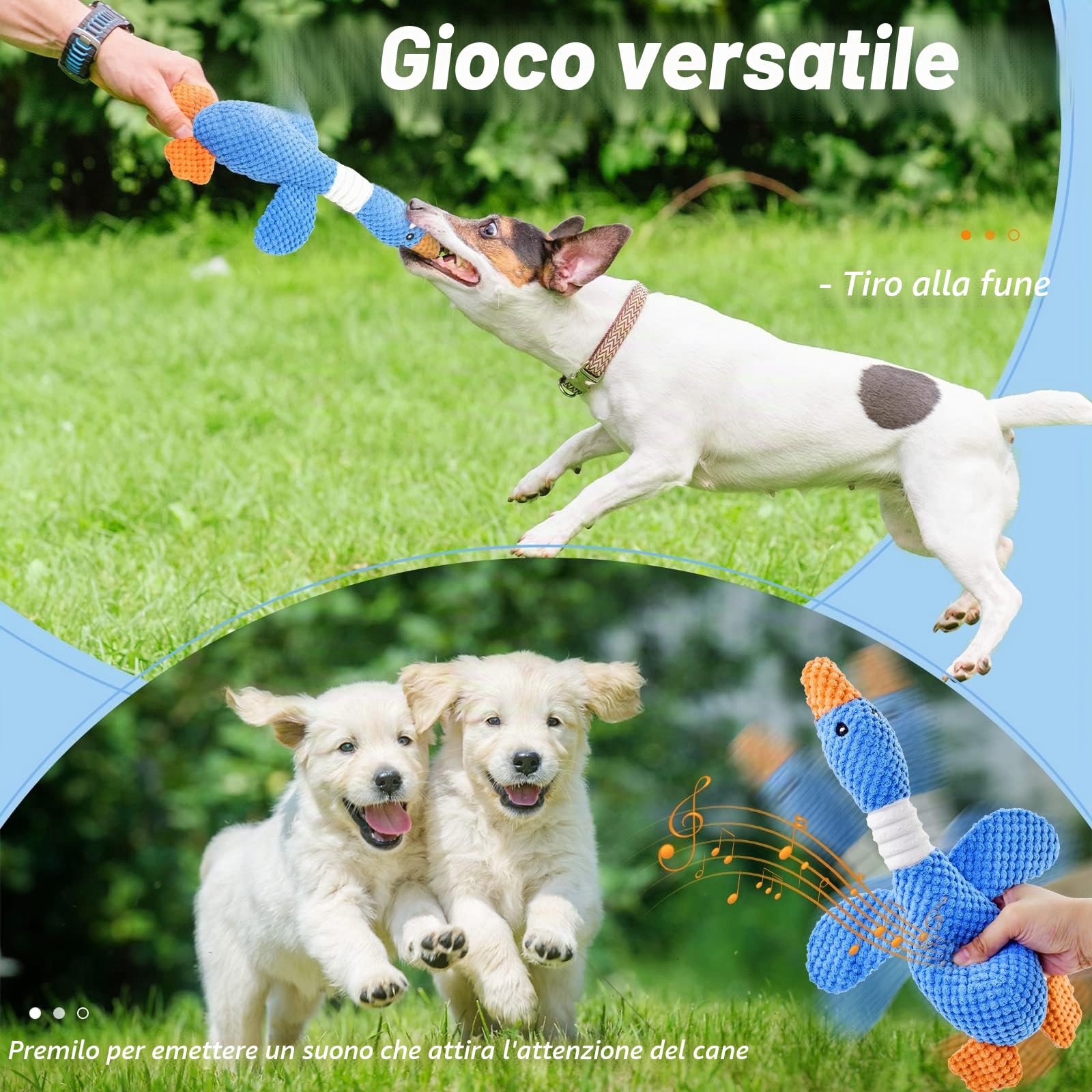 Vitscan interattivo giocattolo cigolante peluche anatra per cuccioli masticatori aggressivi