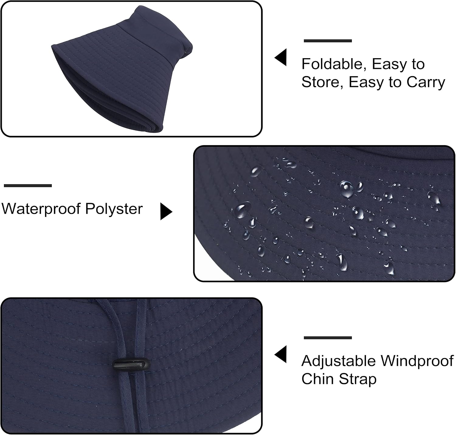 Muryobao Men Sun Hat Summer Wide Brim UPF 50+ UV Protection Bucket Cap Waterproof Foldable Boonie Hats for Safari Fishing