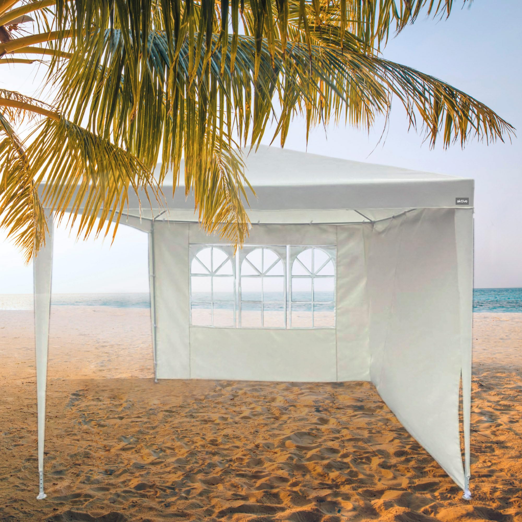 Aktive 61049 - Tonnelle de Jardin - Tente d'extérieur - 270 x 270 x 255 cm - Montage Facile - Tonnelle de Jardin