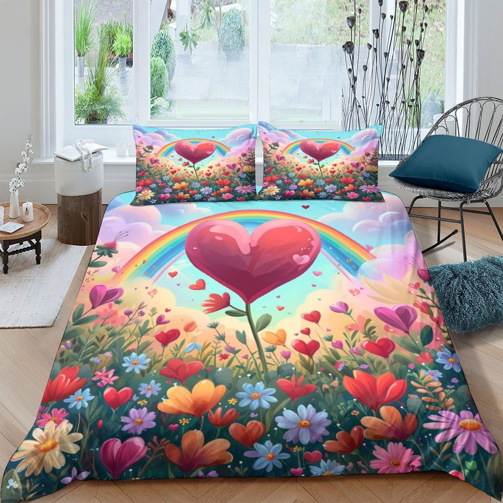 Housse de couette respirante 3D Rainbow 200x200 parure microfibre anti-transpiration
