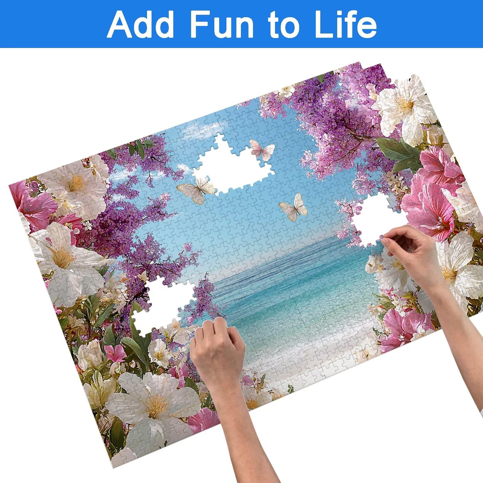 Puzzle 1500 Pezzi Fiore, Puzzle Paesaggio 1500 Pezzi Arte per Adulti e Bambini, Misura: 87x57 cm, Puzzles Legno per Adulti con Squisita Scatola di Imballaggio, Idea Regalo Donna, Regalo Uomo, -9075