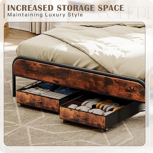 Miniatura 4 de SOELDI - Paquete de 2 contenedores de almacenamiento debajo de la cama con ruedas de 50 pulgadas de largo x 2 unidades, contenedores de