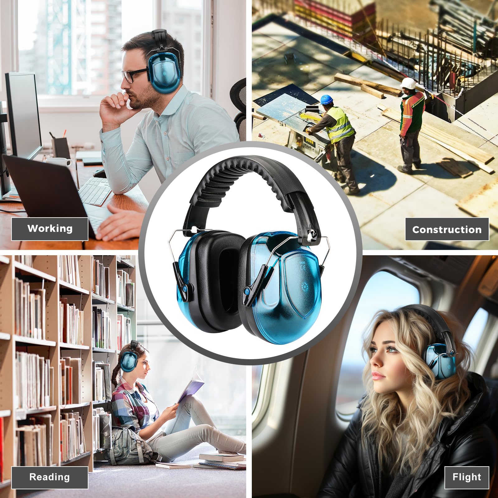 ProCase Hearing Protection Ear Muffs SNR 33dB, Noise Cancelling Headphones view 7