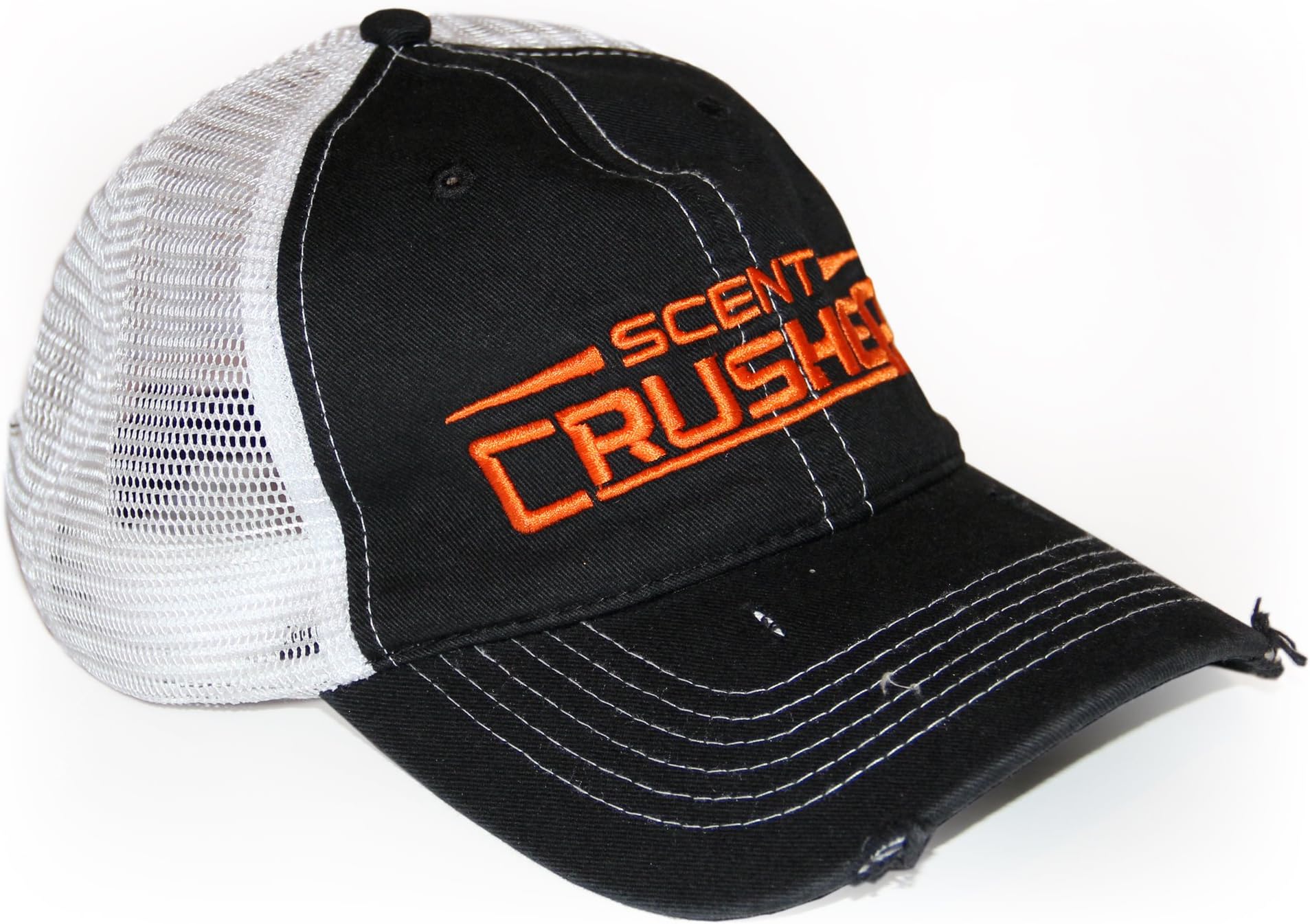 Scent Crusher Black Cap - Cotton Baseball Hat Camouflage Orange Black White Men's Women's Adjustable Low Profile, One Size