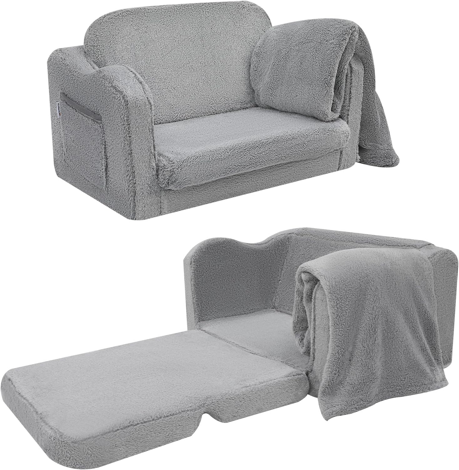 MeMoreCool Toddler Couch Fold Out Kids Couch for Playroom