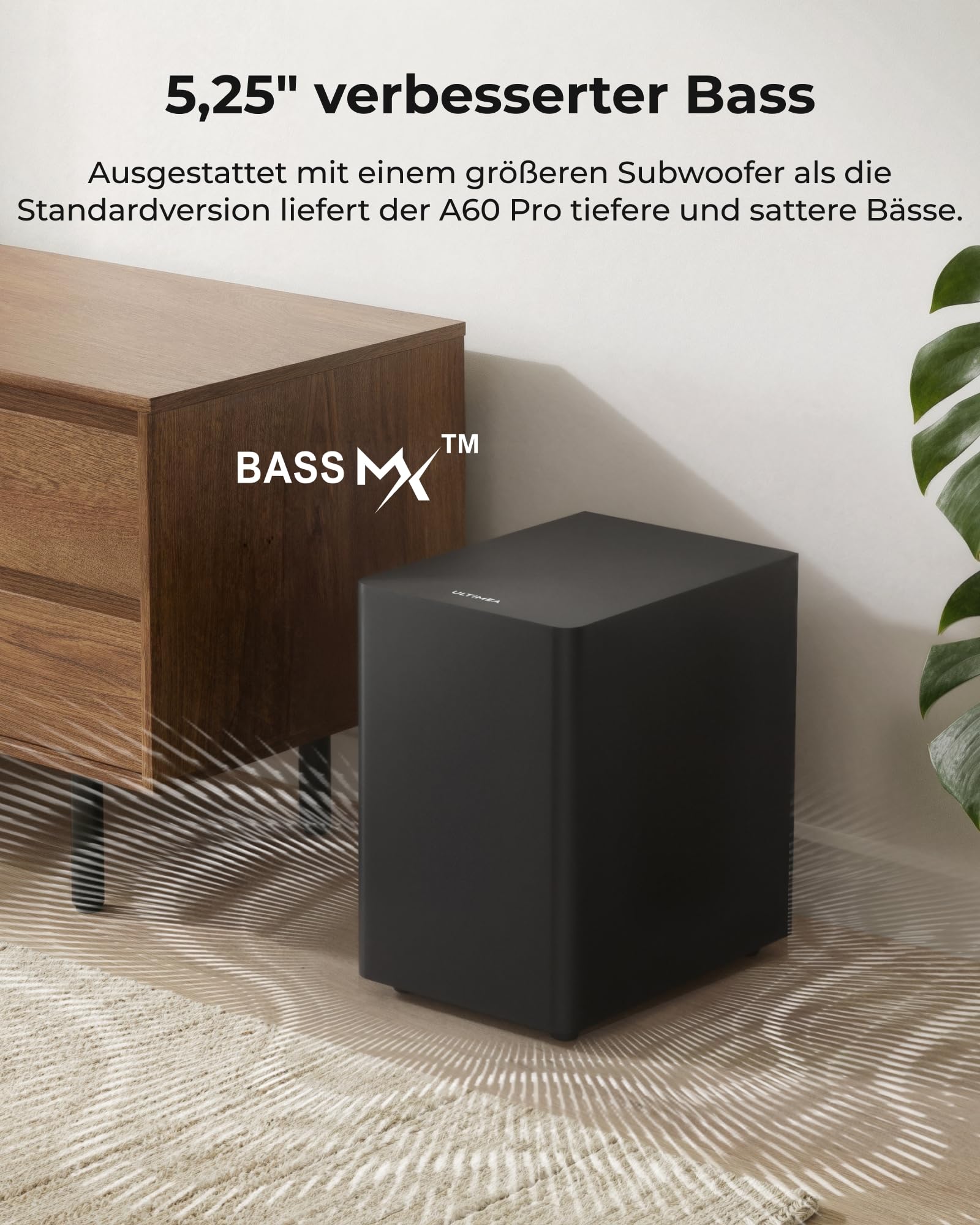 ULTIMEA 7.1-kanałowy system dźwięku przestrzennego do TV, Dolby Atmos Soundbar z 4 głośnikami Surround, VoiceMX, BassMX, 420 W, soundbar do Smart TV, HDMI eARC, sterowanie aplikacją, Aura A60 Pro