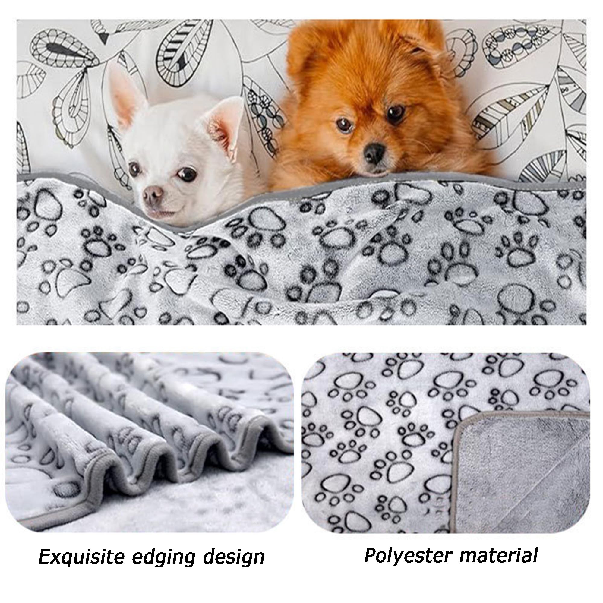 Mantas esponjosas para perros, mantas para cachorros, mantas para gatos, mantas para mascotas, mantas cálidas para dormir, antiarañazos, para cama, sofá, muebles (gris, 2 unidades, 200 x 160