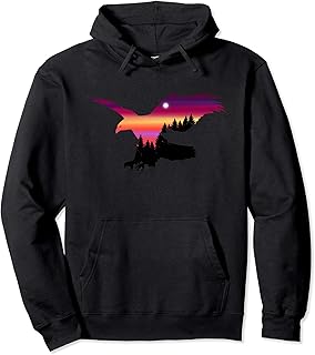 Beautiful Flying Eagle Surreal Sky Silhouette T-Shirt Hoodie