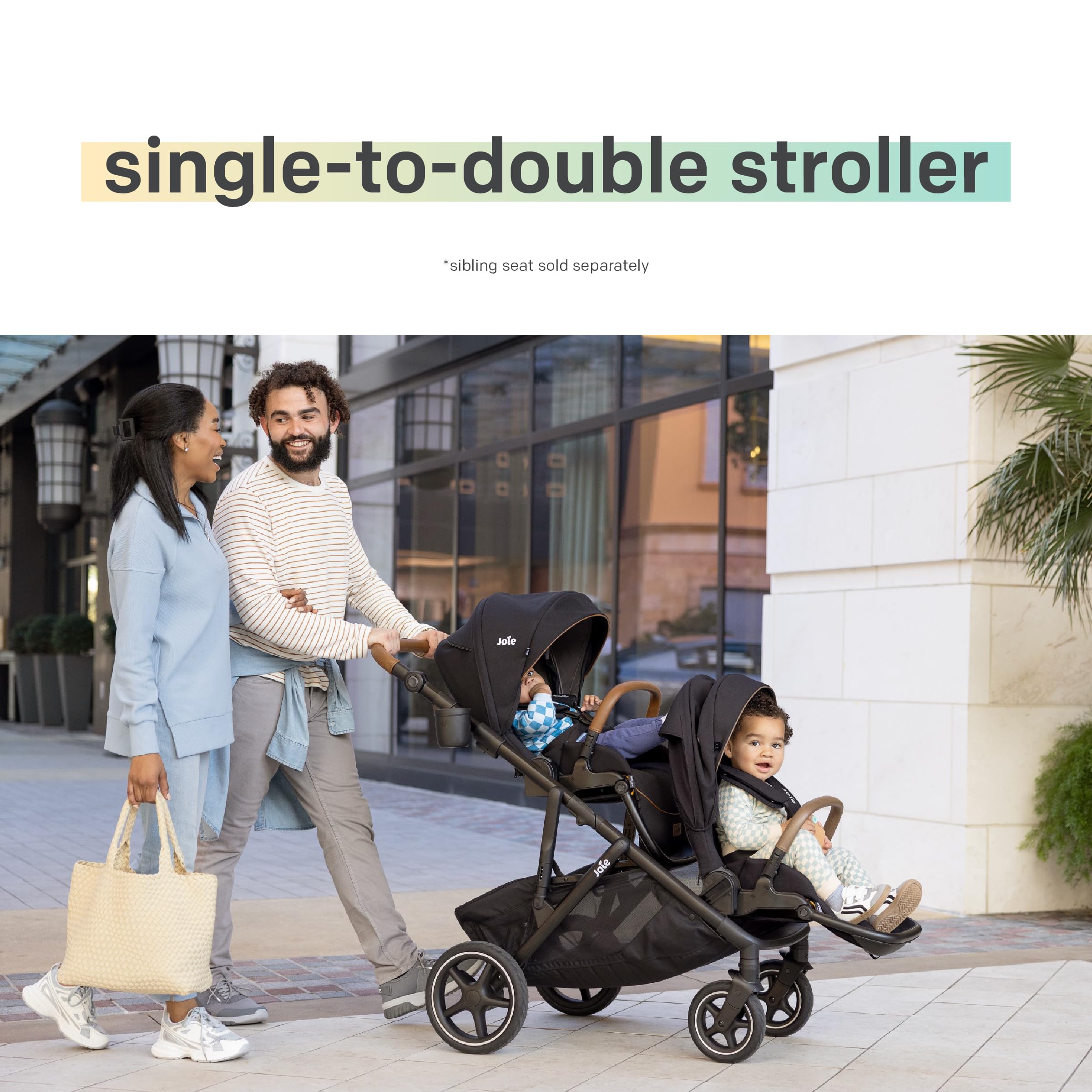 double stroller for toddler and newborn Portable Tandem Stroller & Carrier Seats Cosmic Noir / Standard Seats & Carrier Seats