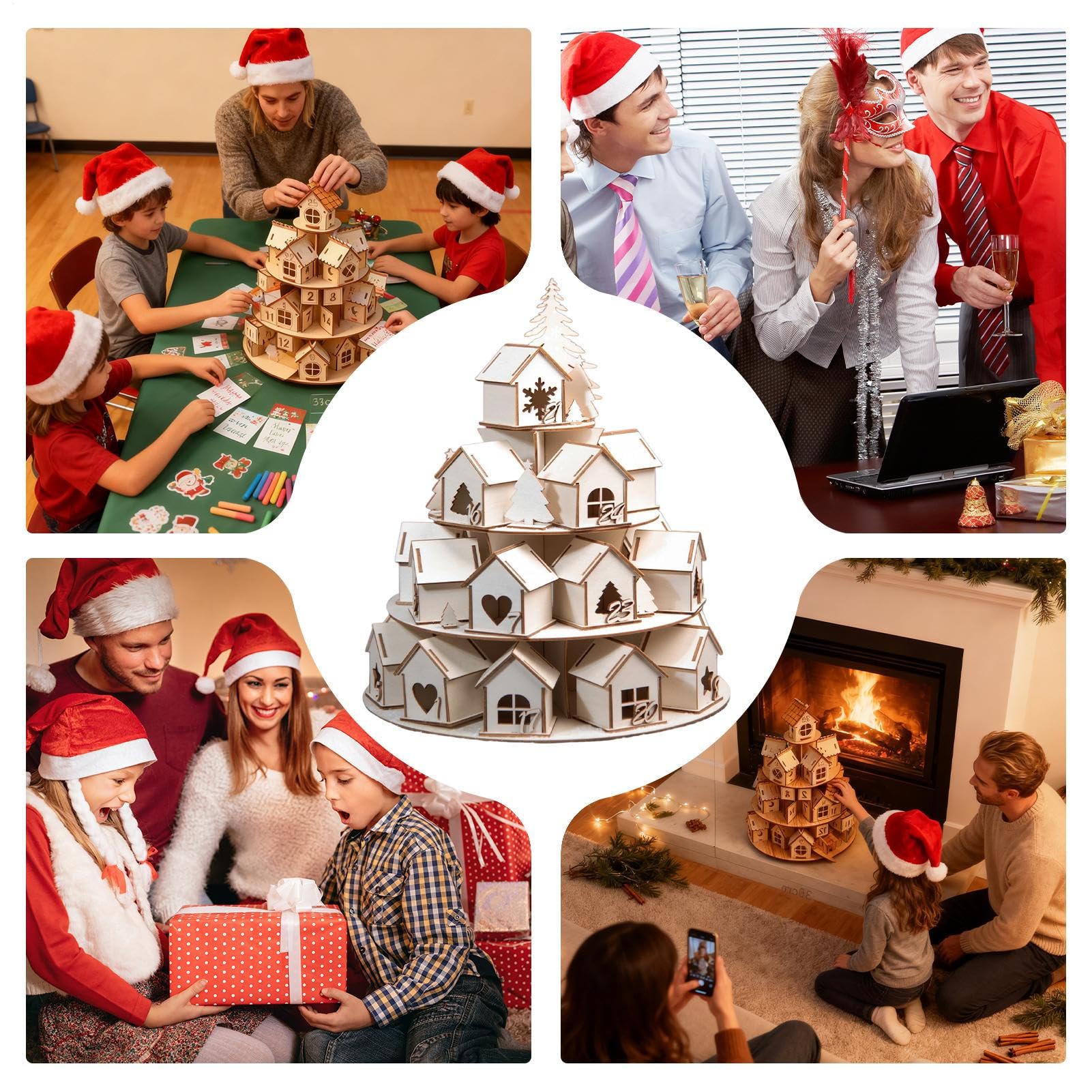 Casa De Calendario De Cuenta Atrás Navideña Decoración De Adviento | Casa De Números Para Cuenta Atrás De Navidad Para Niños Niñas Mujeres Hombres Y Amigos