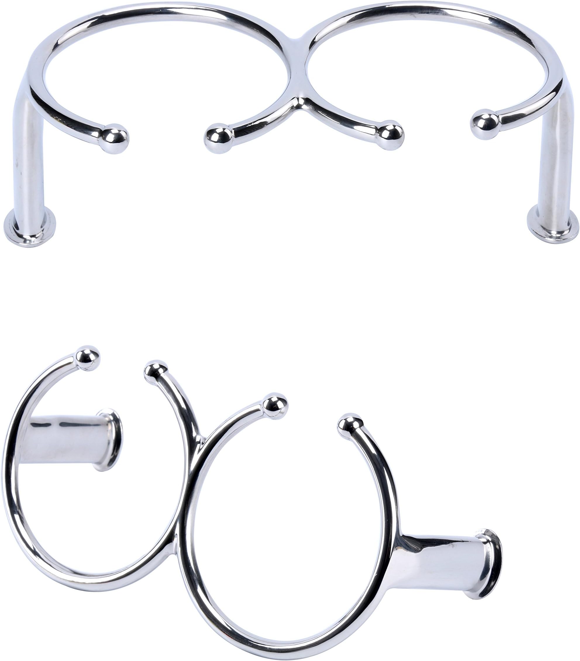 Amarine MadeBoat Double Ring Drink Holder Open-Ring Design 316 Marine Grade Stainless Steel Cup Holder Polished for Marine Yacht Truck RV Car Trailer