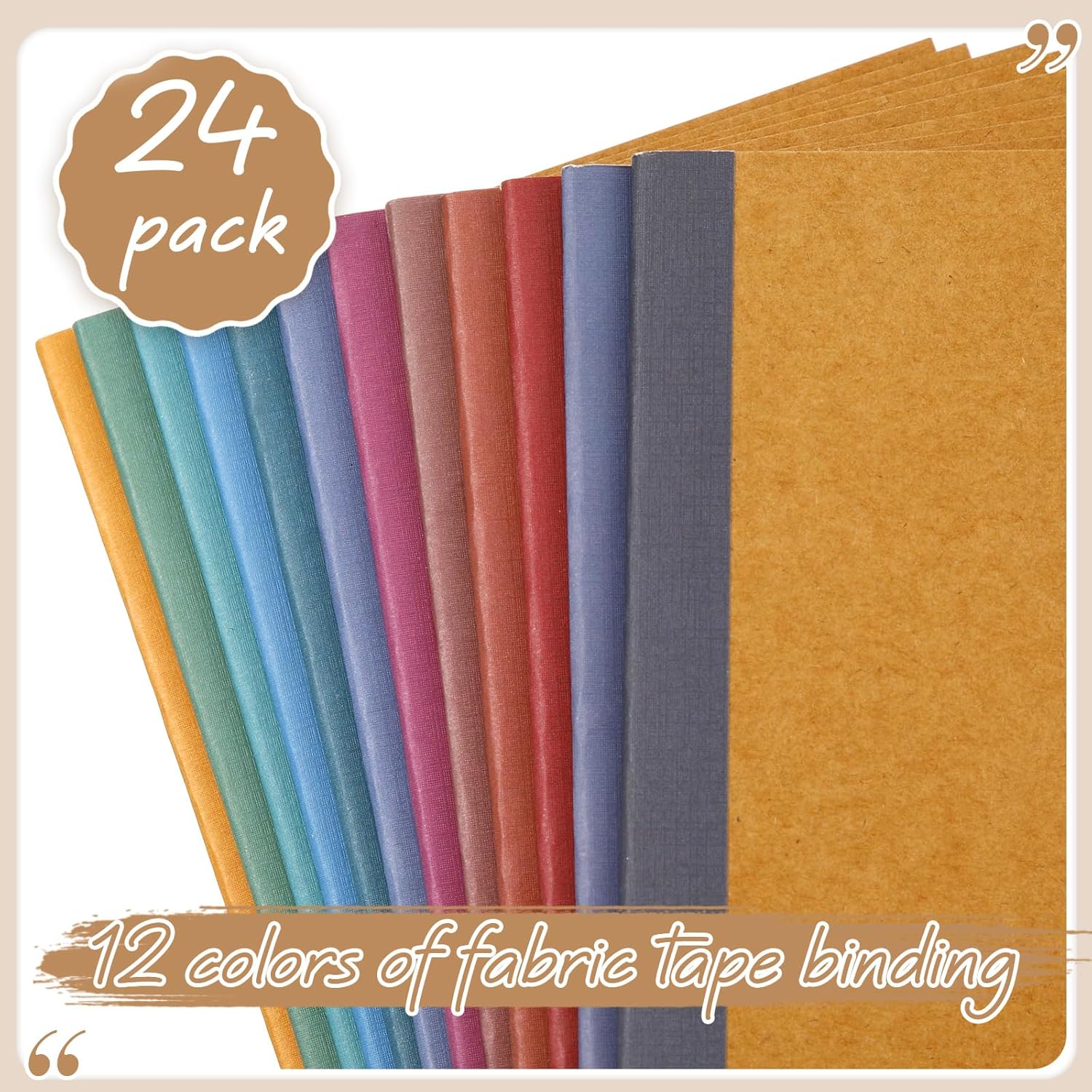 Harloon A5 Composition Notebook Journals 8 x 5.75 in College Ruled Kraft Notebooks with Rainbow Spines Small Lined Composition Book for Office Home(Soft Color,24 Pcs)