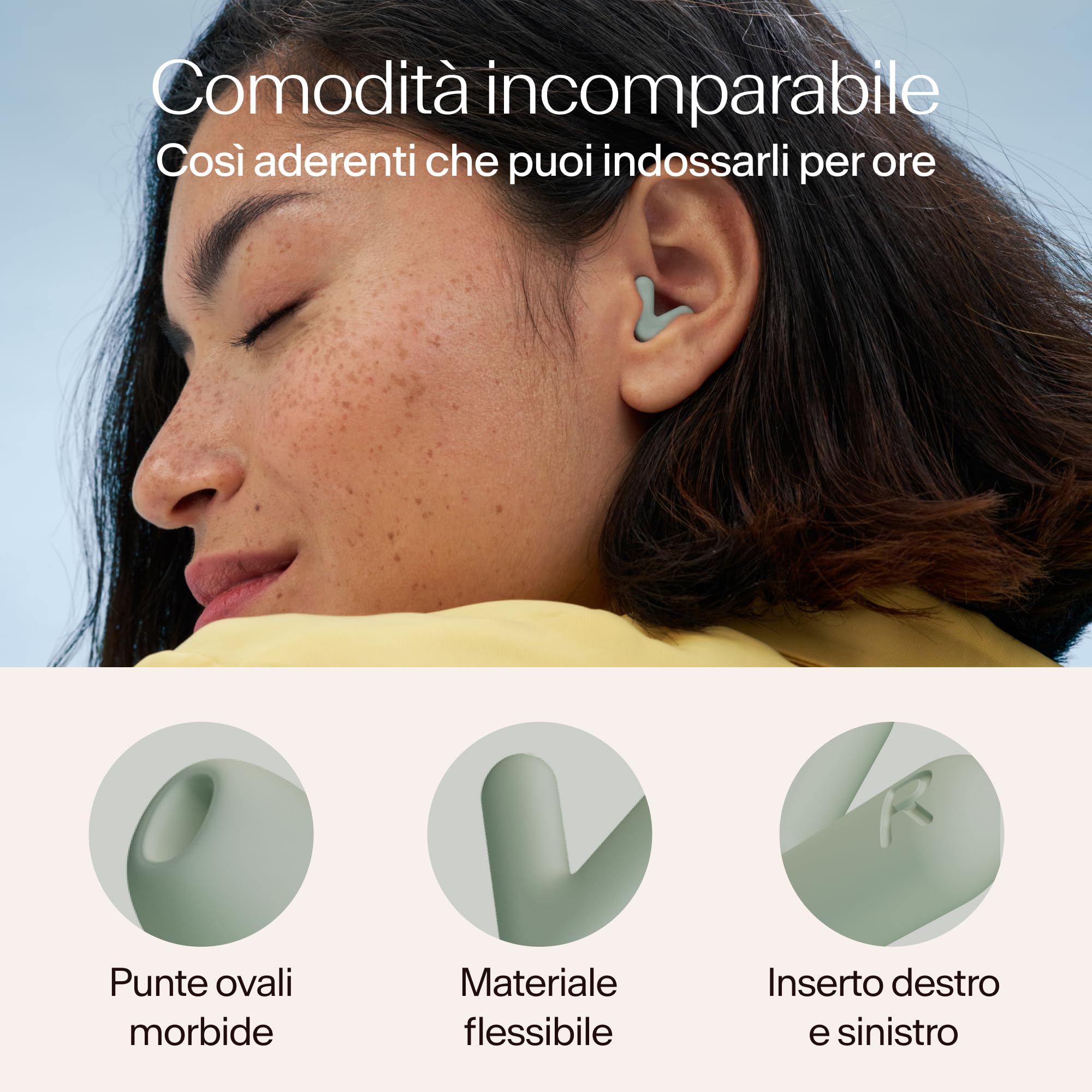 Alpine Silence Tappi Orecchie per Dormire, Viaggiare & Concentrarsi - Protezione Uditiva Comoda, Riutilizzabile - Forma a V aderente & Punte Morbide – XS/S/M/L – Verde