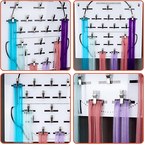 Miniatura 4 de yeshine Soporte de extensión de cabello para montaje en pared, placa de tinte para el cabello, tablero de exhibición de seccionamiento, placa
