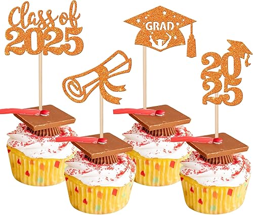 Miniatura 61 de 30 piezas 2024 de graduación 2024 decoración para cupcakes de doble cara clase de 2024, diploma 2024, felicitaciones graduadas, decoraciones