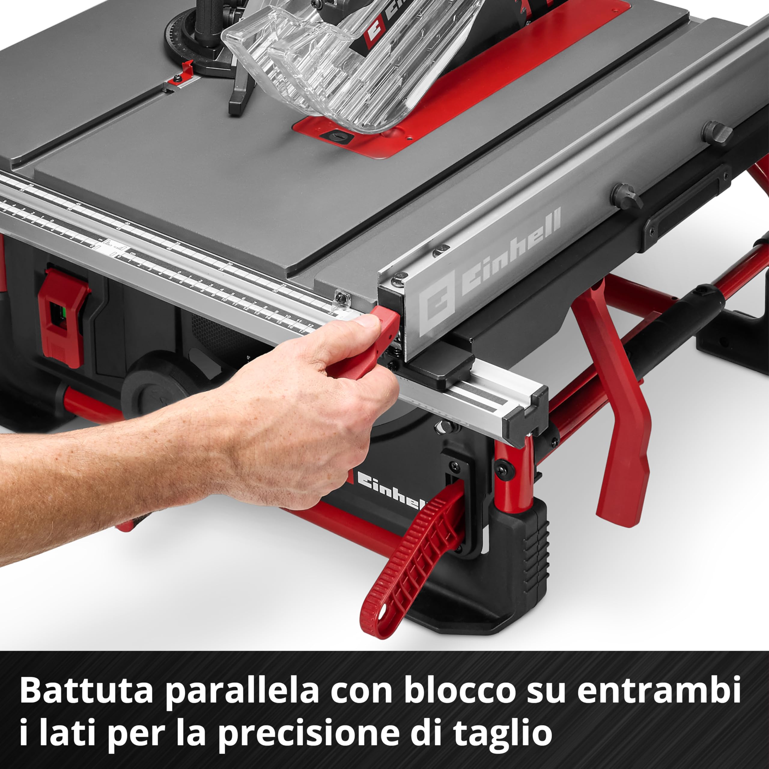 Sega circolare da banco Einhell TE-TS 10 T (2000 W, altezza di taglio 89 mm, lama Ø 254 mm, allargatore da tavolo, guida angolare, guida parallela, asta di spinta, attacco di aspirazione)