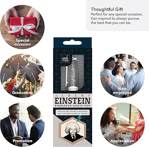 Miniatura 4 de Inkstone Bolígrafos negros inspiradores con cita de Albert Einstein, perfectos para la escuela de enfermería, accesorios de enfermería, regalos de