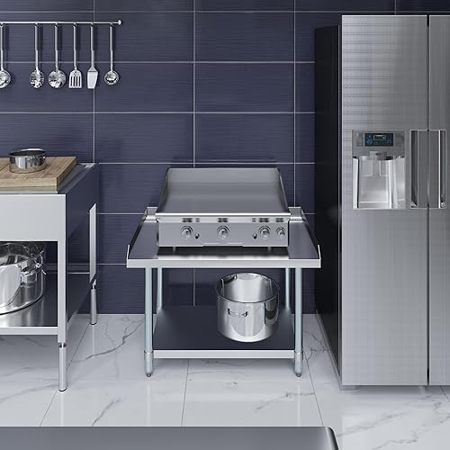 Miniatura 7 de AmGood Soporte de acero inoxidable de 24 x 36 pulgadas | Altura: 24 pulgadas | Mesa de parrilla comercial resistente