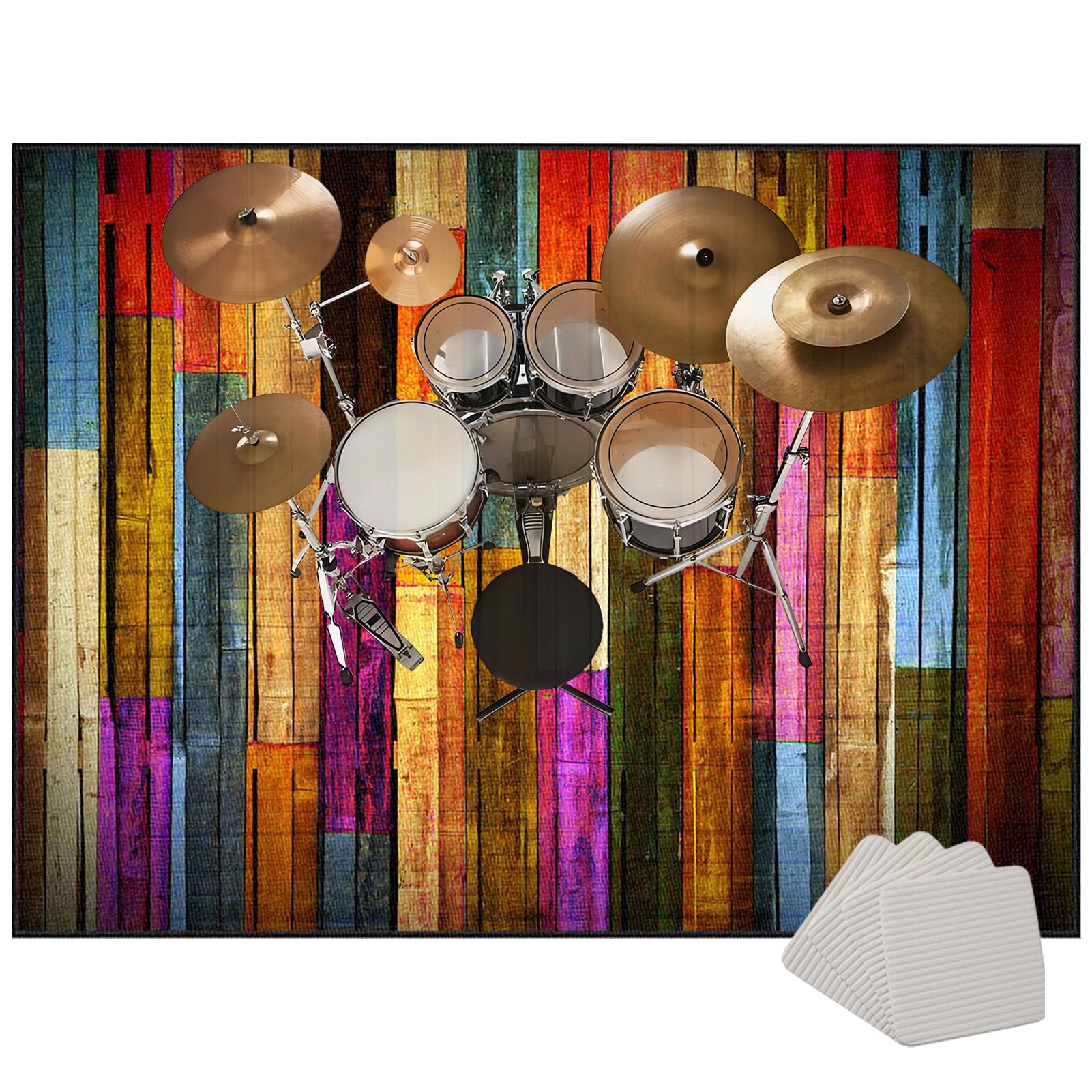 Tappeto per Batteria Tappetino per Batteria Drum Tappeto Insonorizzato per Batterie Elettroniche Rullante Acustica Snare Drum Strumenti Musicali Coperta Antiscivolo 140 x 90 cm Tappeti per Batteria