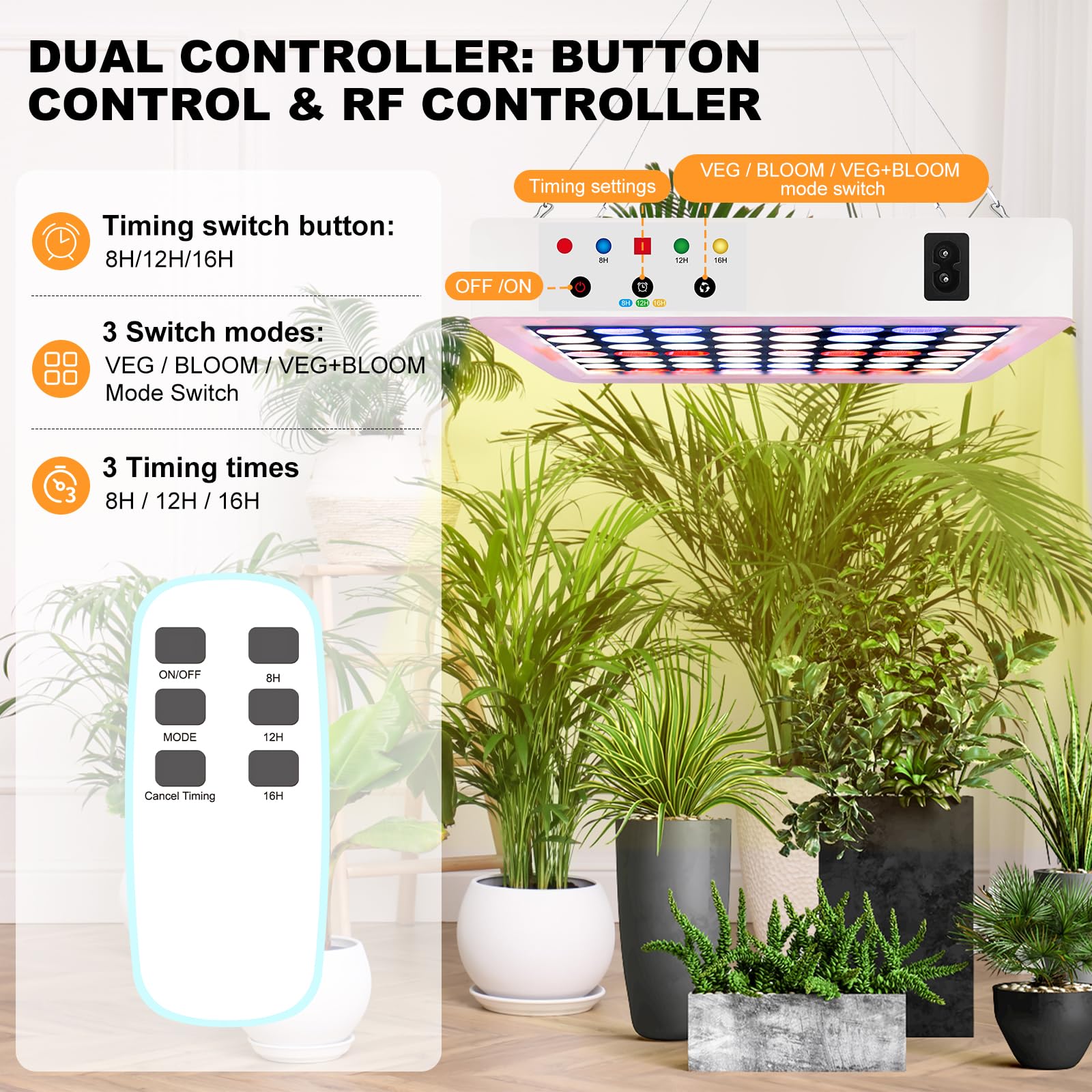 YyanLAK Pflanzenlampe LED 110W – Dimmbar, Vollspektrum, Für Grow-Zelte, Hydrokultur, Veg & Blüte
