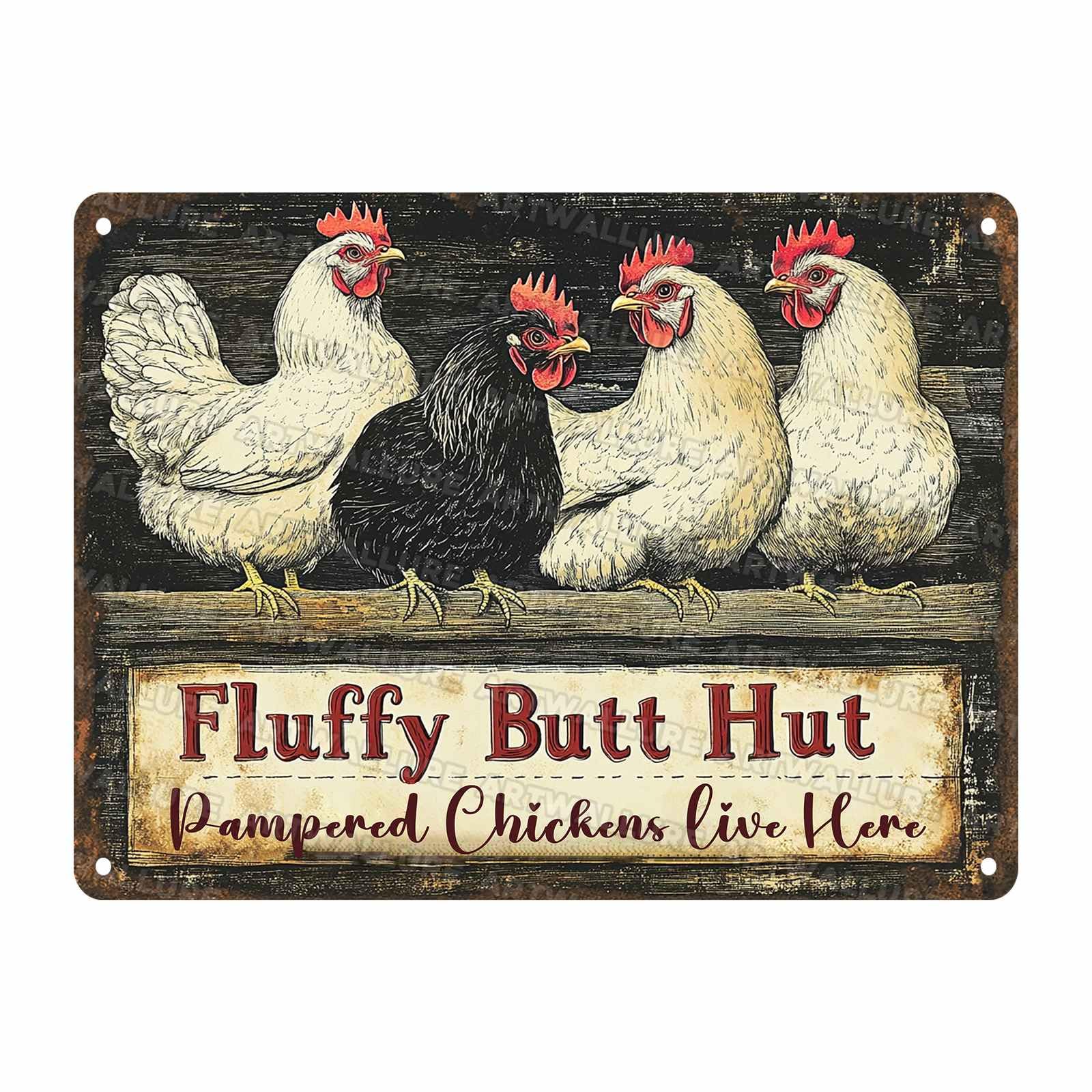 Chicken Coop Metal Sign Accessories Funny Chicken Coop Sign For Home Decor Kitchen Decoration Wall Art Farm Farmhouse Vintage Decor 12x16Inch