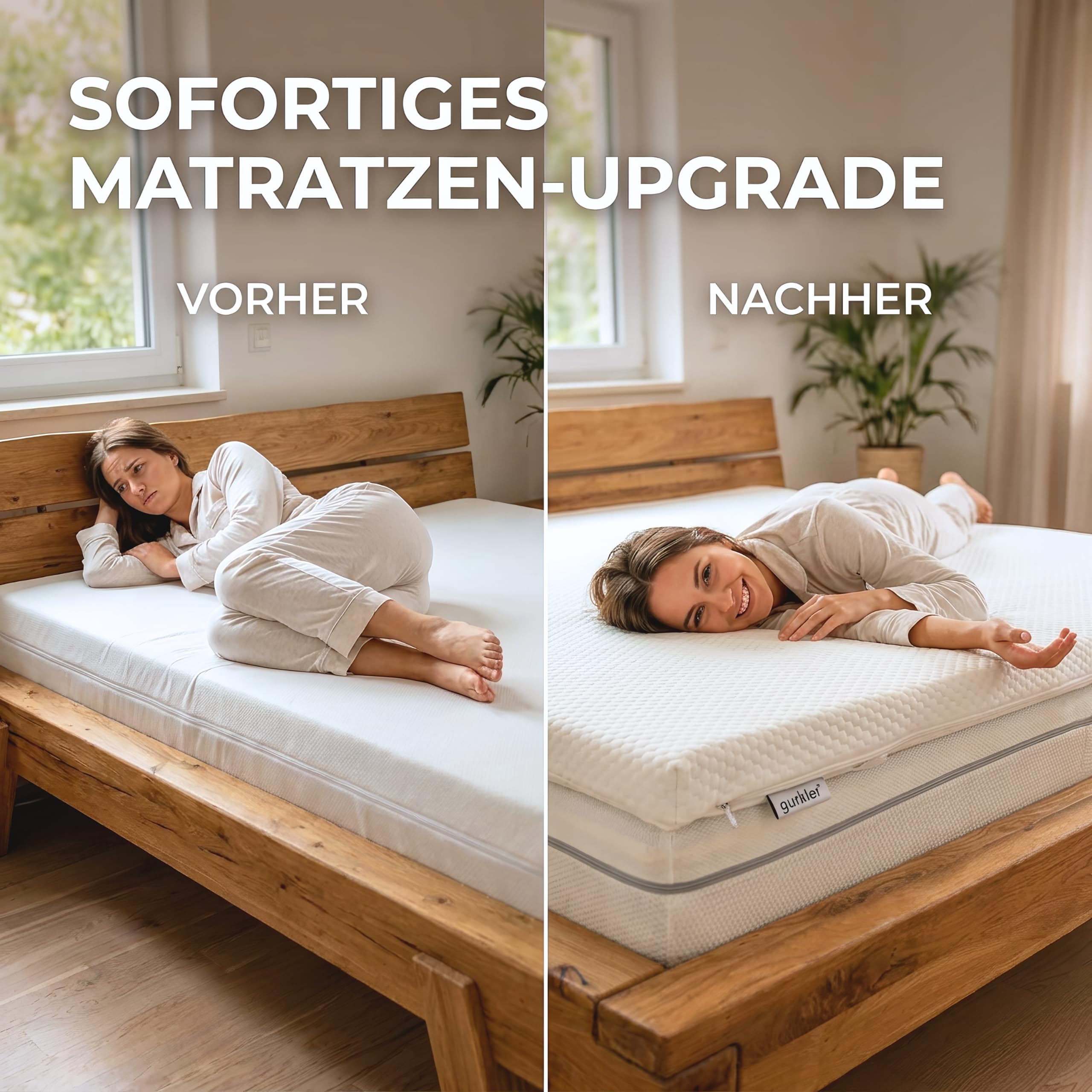 Matratzen Topper 180 x 200 cm Memory Foam 5cm Komforthöhe H1/2 | super weich, zertifiziert, langlebig