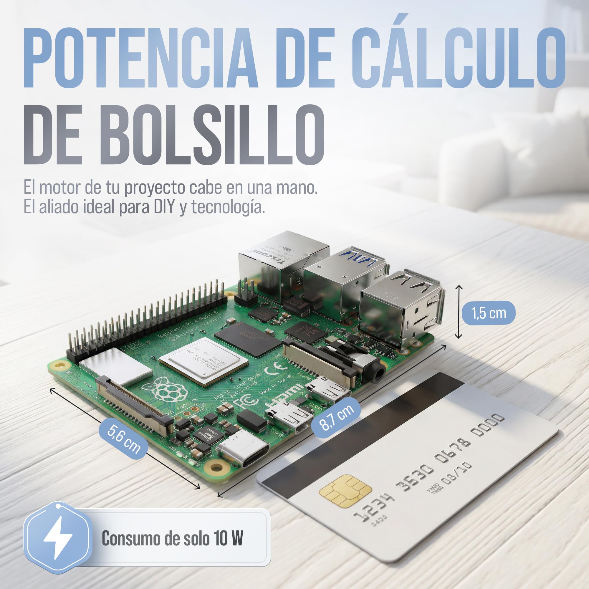 db-tronic Raspberry Pi 4 4 GB Starter Kit | Edición 64 GB | Alimentación 15 W | Carcasa | HDMI 4K | Disipadores | Ideal para Home Assistant y el Smart Home