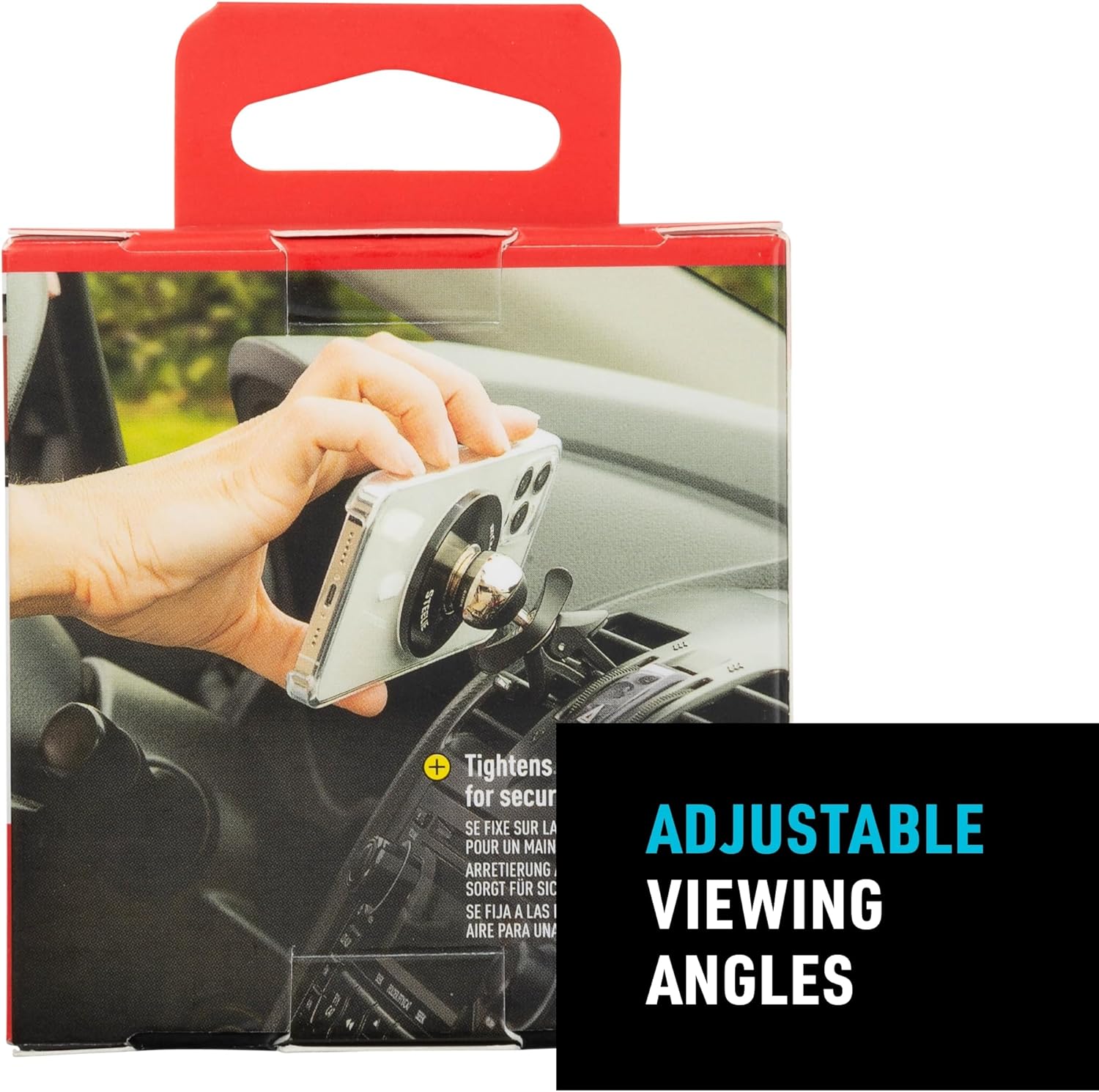 Nite IZE Steelie Tension Vent Mount - Magnetic Phone Mount for Car Vent - Convenient, Adhesive-Free Car Accessories for Cell Phones