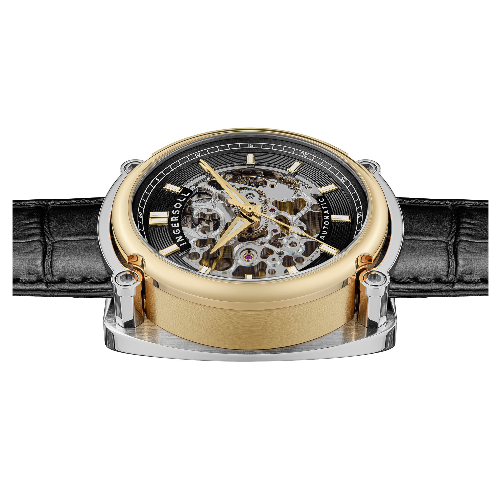 Ingersoll The Michigan Orologio automatico da uomo 45 mm con quadrante a cuore aperto e cinturino in pelle