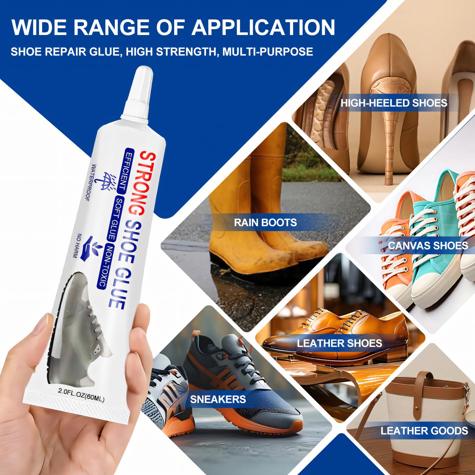 Colla Per Pelle Professionale Da 60ml Ripara Scarpe, Stivali E
