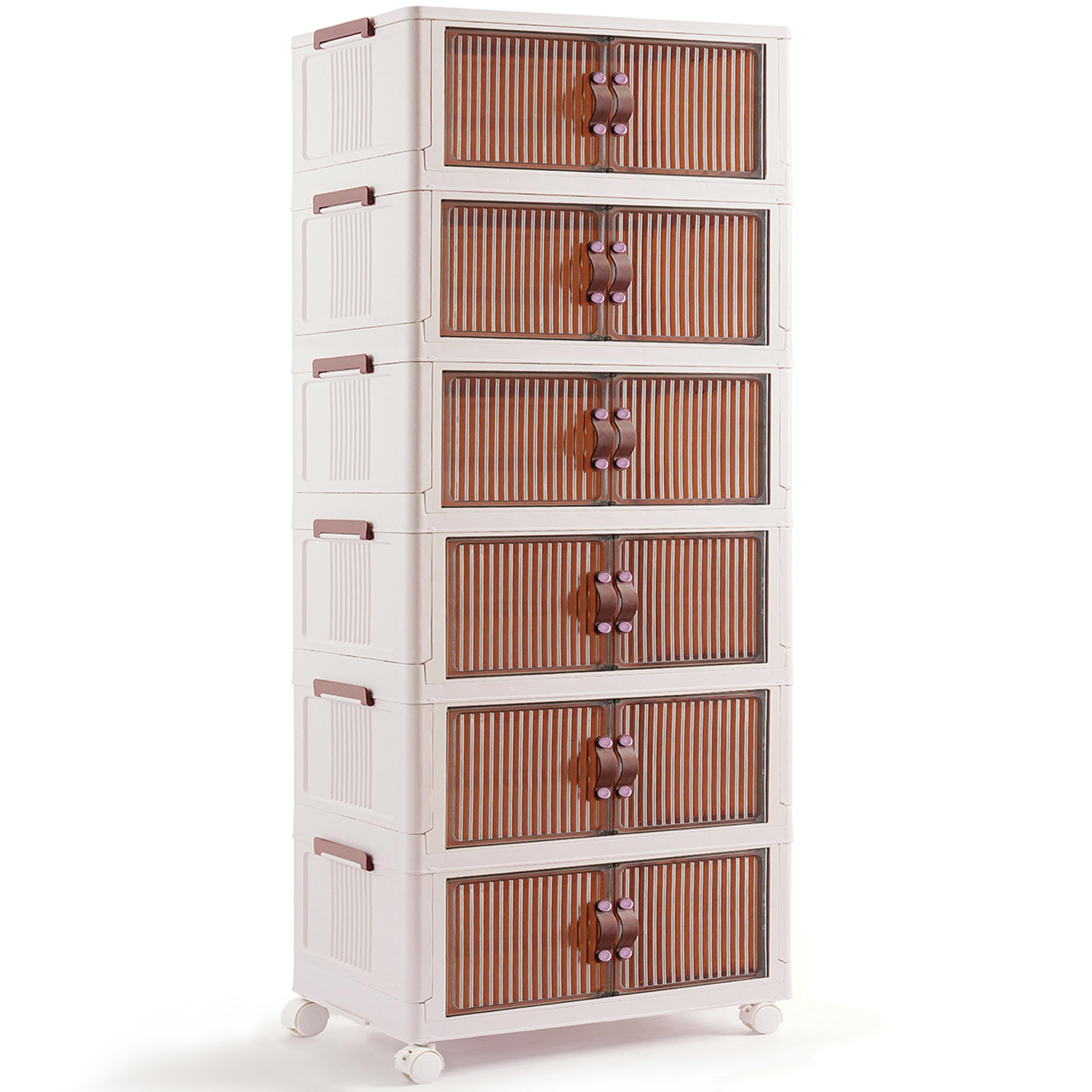 ABOUT SPACE Plastic Cupboard For Storage-6 Tier Diy Foldable Cupboard With Door,Caster&Roller Wheels|Kids Wardrobe For Clothes Collapsible Racks For Home Office Bedroom(L 48.5 X B 29 X H165Cm),Beige (B0D86ZDR76) Amazon Price History, Amazon Price Tracker