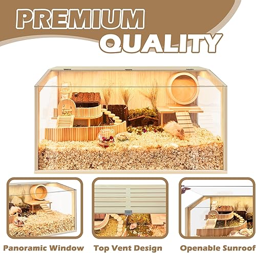 Miniatura 4 de Prolee Hamster Cage Chewproof, Large Hamster Cages and Habitats 32 Inch Guinea Pig Cages Openable Top with Acrylic Sheets Solid Built, 32