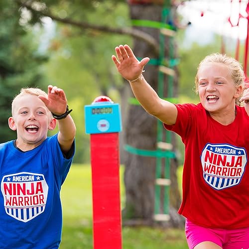 Miniatura 4 de Kit de ninjalina extrema de 40 pies con línea de extensión de 15 pies, incluye 15 accesorios de carrera de obstáculos, construye tu propio campo de