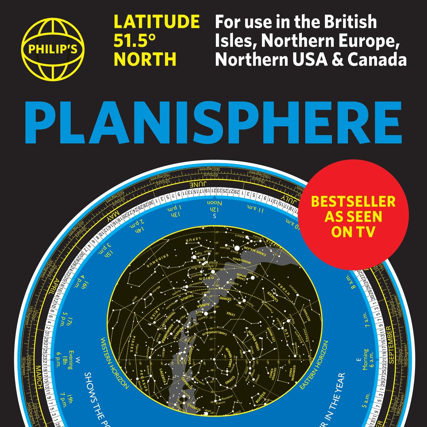 Philip's Planisphere (Latitude 51.5 North): For use in Britain and Ireland, Northern Europe, Northern USA and Canada (Philip's Stargazing)