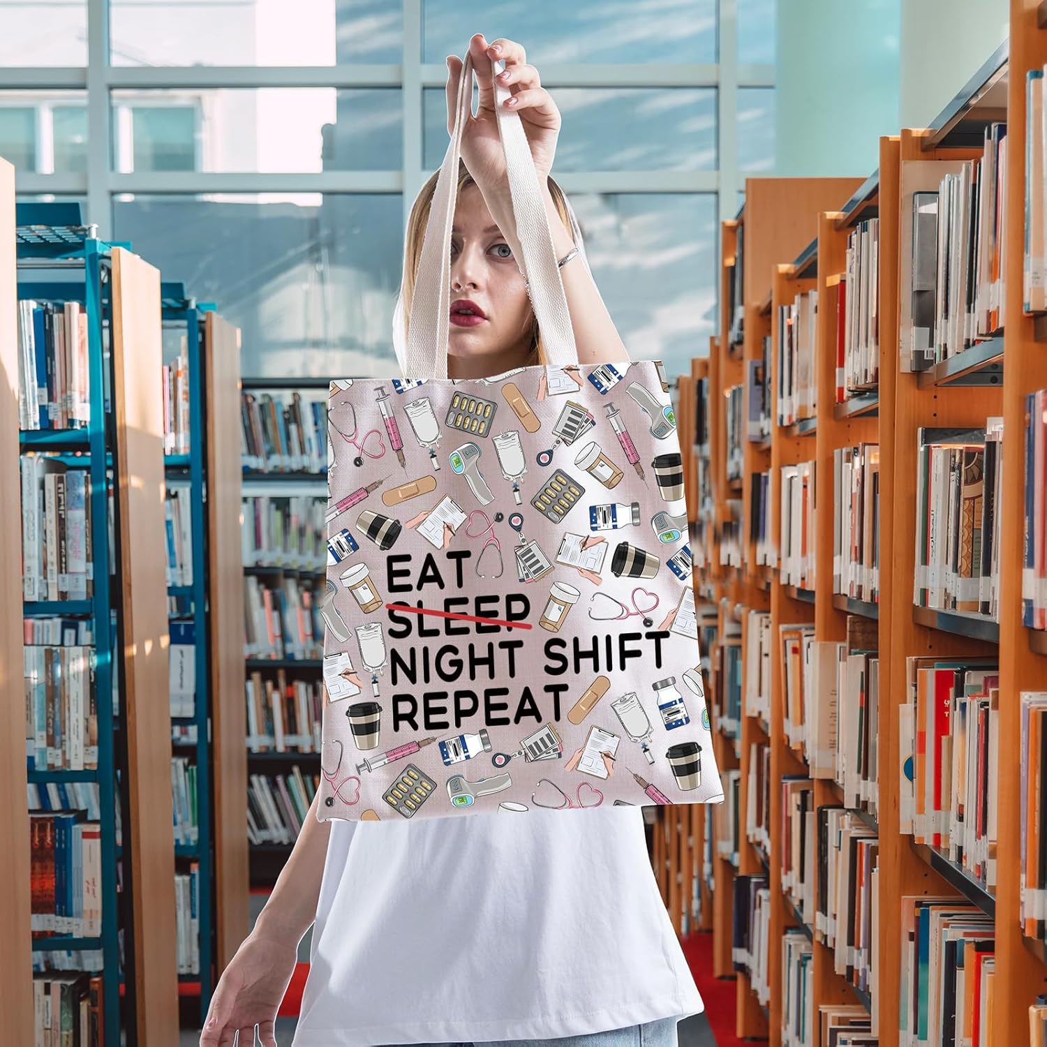 FOTAP Nurse Gift Night Shift Nurse Tote Bag Nurse Appreciation Gift Emergency Room Nurse Handbag Graduation Gift - Image 2