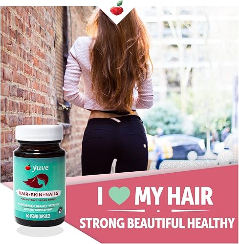 Miniatura 2 de Yuve Natural Biotin 5000 mcg Vitamina  Cabello más largo, fuerte y saludable  Piel brillante y crecimiento fuerte de uñas  Vegano, sin OMG, sin