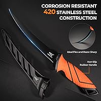 Vista 4 de KastKing SteelStream - Juego de herramientas de pesca de 6 piezas, alicates de pesca resistentes a la corrosión con cordón, cuchillo de filete