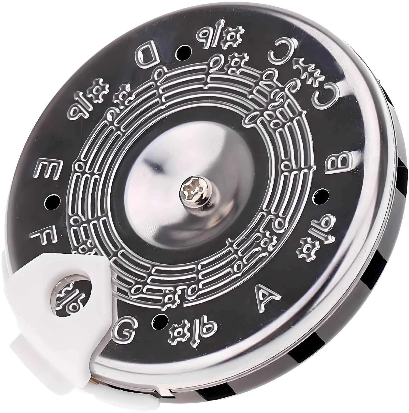 Pitch Pipe Tuner Precyzyjna 13-nutowa chromatyczna skala C-C od mistrza "That's My Tune" oferuje trwałe chromowane rury z przesuwnym selektorem nut, dając Ci klucz do bycia lepszym wokalistą