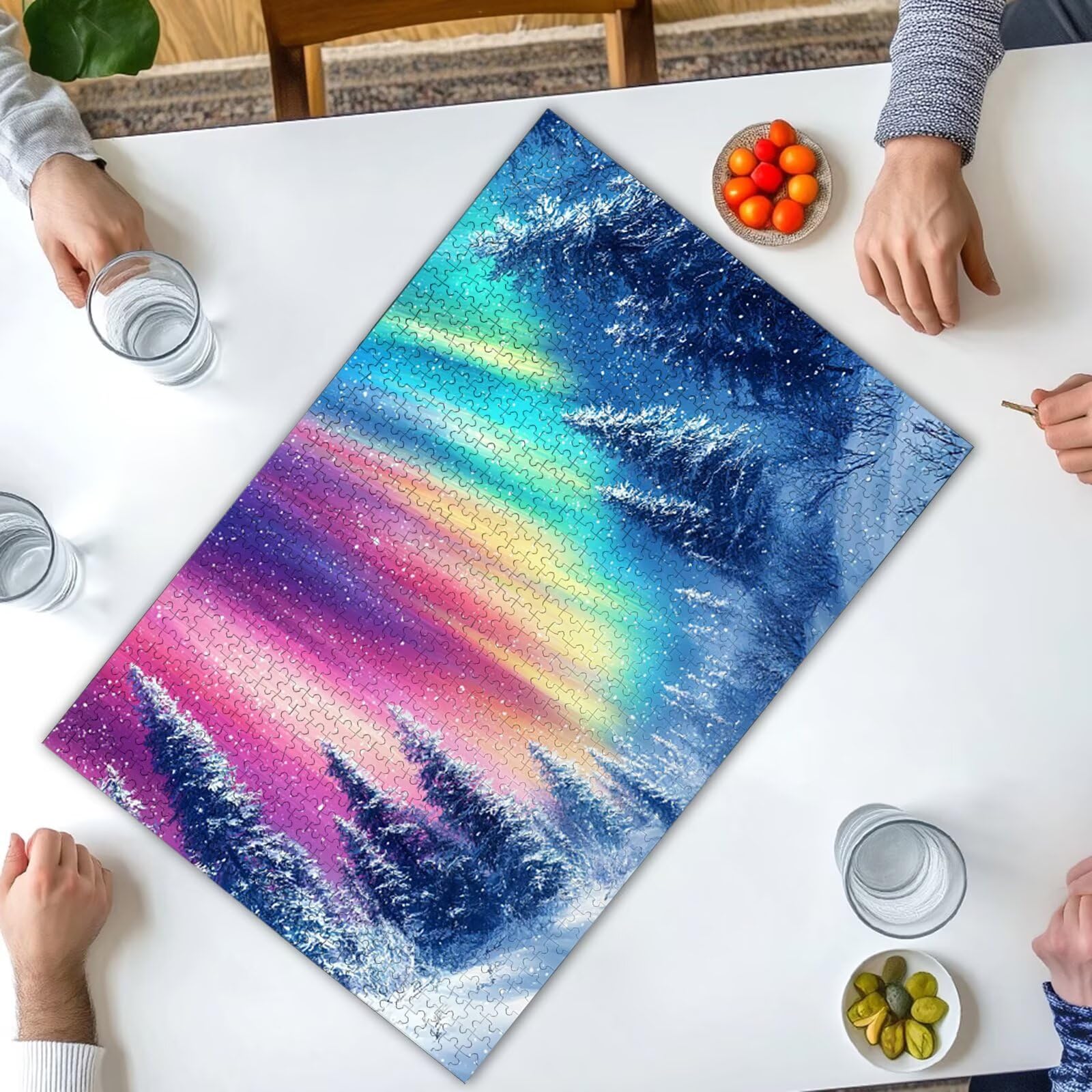 Puzzle 2000 Piezas, Puzzle Aurora con Caja para Adultos, Paisaje Rompecabezas Madera, Rompecabezas Desafiante para Toda la Familia, Puzzles para Decoracion Hogar, Regalo Mujer, Regalo Hombres, -3893
