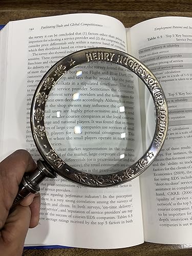 Miniatura 8 de Lupa de latón antiguo Henry London - Lente de 4 pulgadas, funda de cuero, instrumento náutico de 8 x 4 pulgadas para astrólogos, coleccionistas y