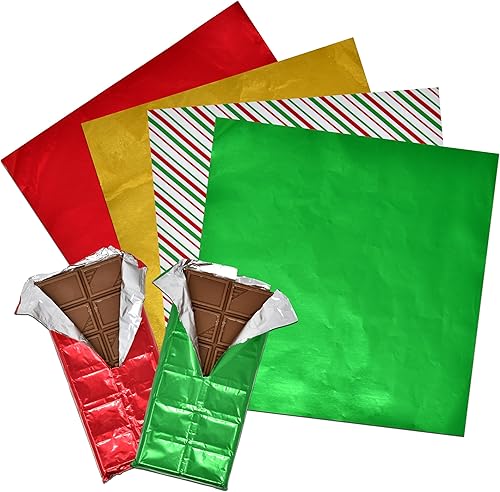 Gift Boutique Papel de aluminio de aluminio para barra de chocolate, envoltorios de dulces, bombas de chocolate caliente, papel de regalo de lata de