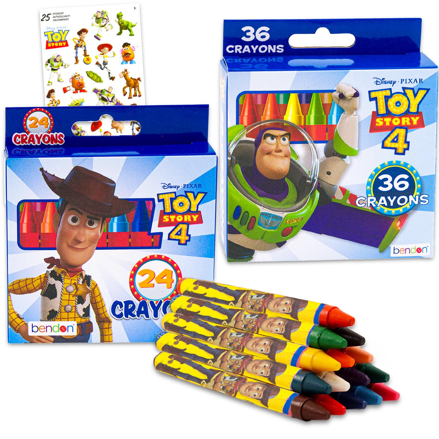 Disney Toy Story Crayons for Toddlers - Bundle with 60 Crayons for Toddlers Featuring Toy Story for Party Favors, Goodie Bags, More Toy Story Crayon Set