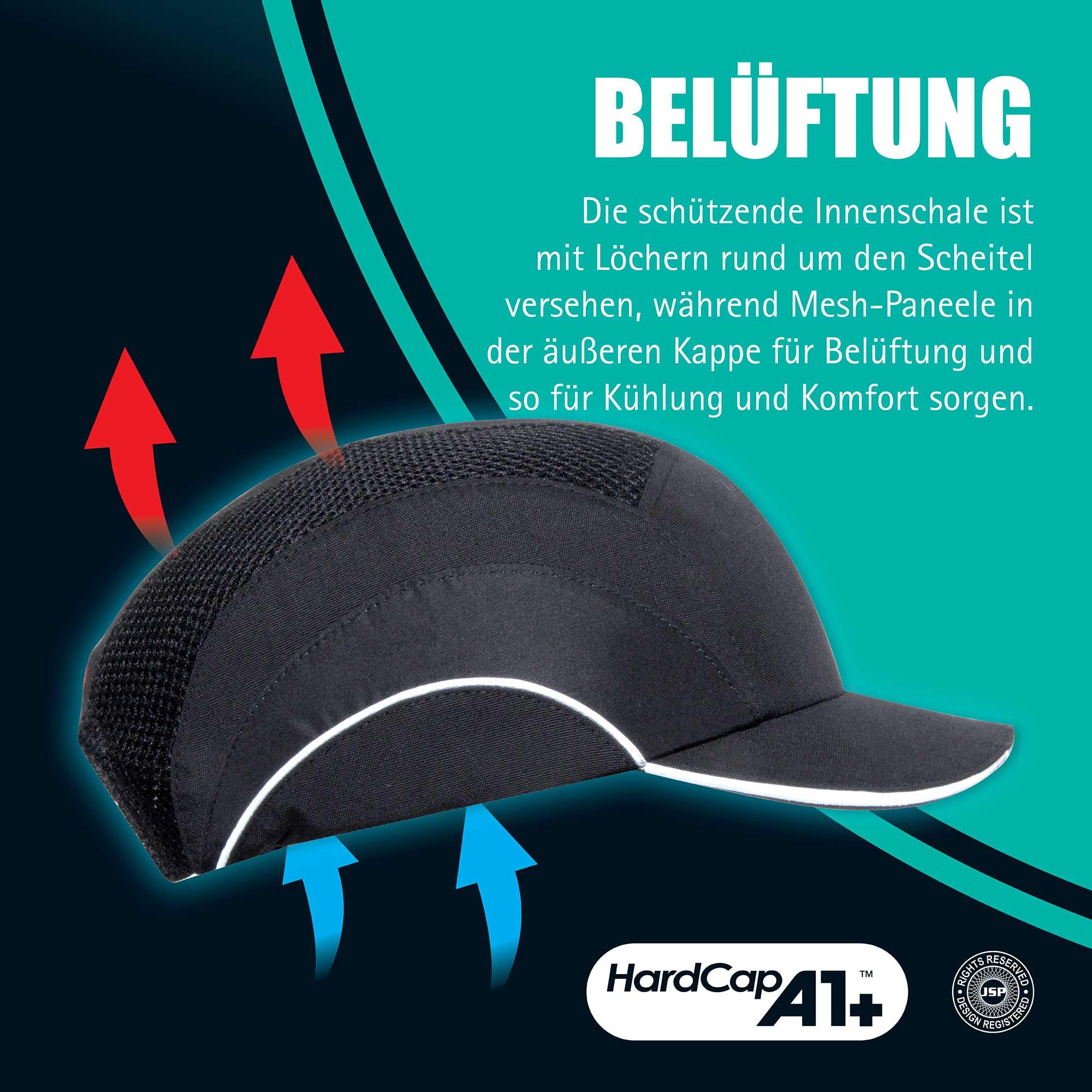 JSP Harte Kappe A1+ 7 cm langem Schirm (ABR000-005-000)