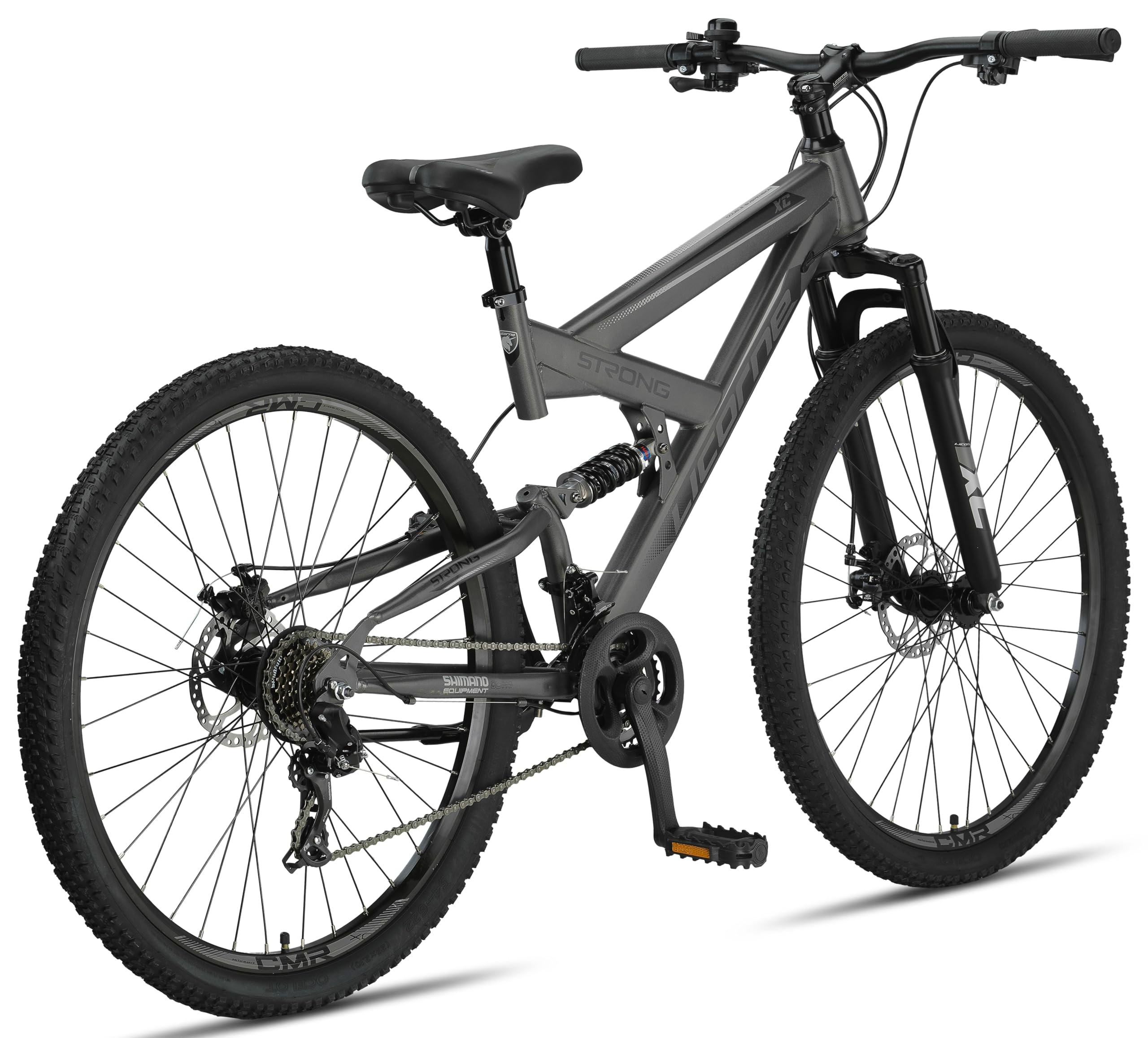 Licorne Bike - Bicicleta de montaña 2D de alta calidad, 26, 27,5 y 29 pulgadas, con frenos de disco delanteros y traseros, cambio de 21 velocidades, suspensión completa