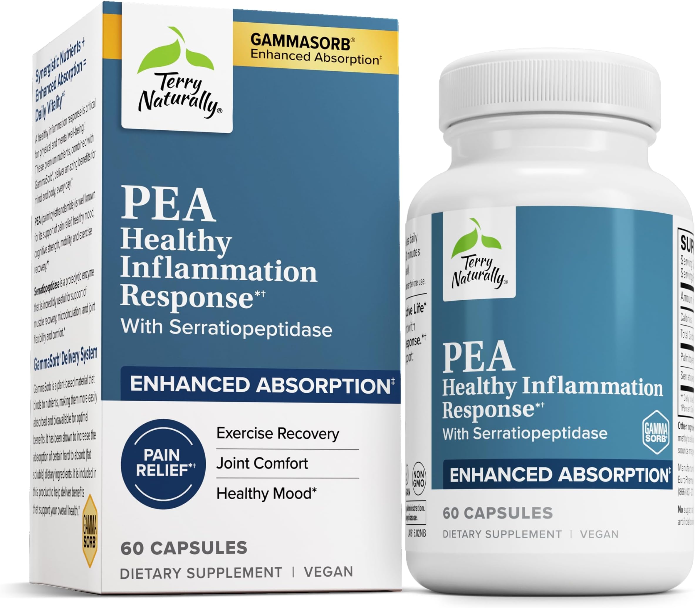 Pea Healthy Inflammation Response - Joint Health Support - Exercise Performance & Post-Workout Support - Contains No Dairy, Gluten, or Soy - 60 Capsules (30 Servings)